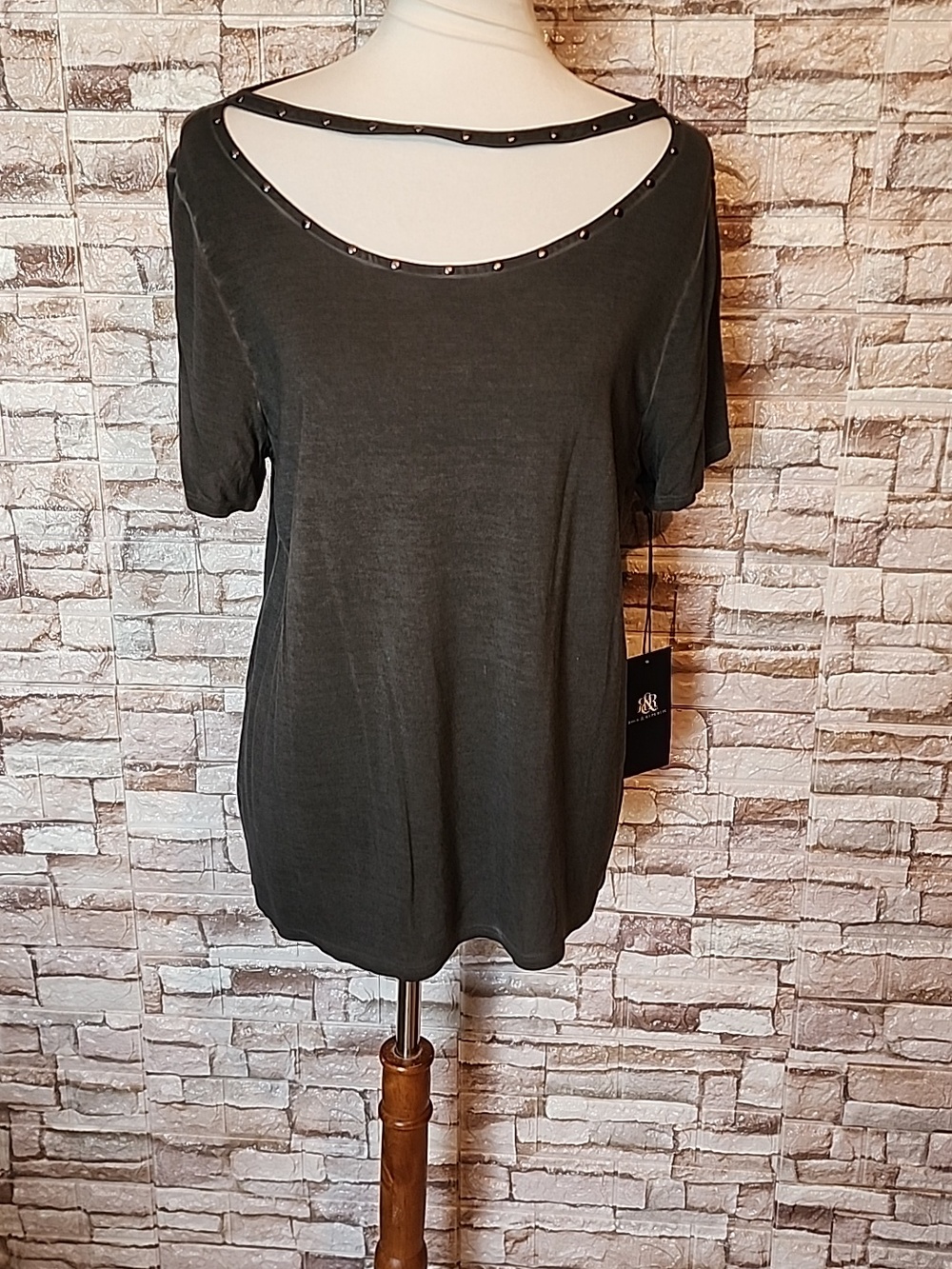 Rock & Republic Black Studded  Top Brand New